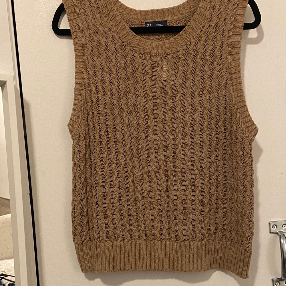 GAP Brown Cable Knit Sweater Vest